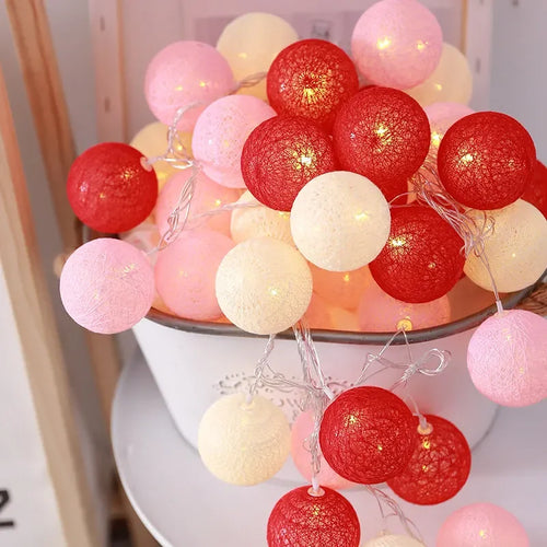 3M 20 LED Cotton Garland Balls Lights String Christmas Easter Outdoor