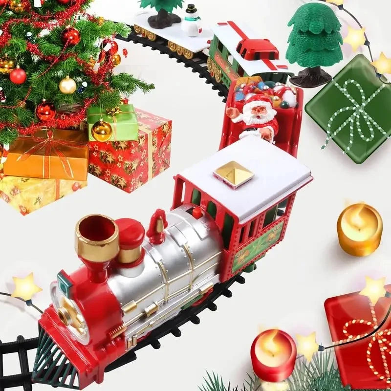 Electric Christmas Train Toys Gifts for Kids Railway Cars Racing