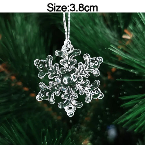 5pcs Christmas Home Decorations Crystal Acrylic Ornaments Snowflake