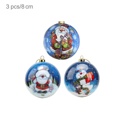 3pcs 8cm Christmas Balls Original Gifts Christmas Decoration 2024