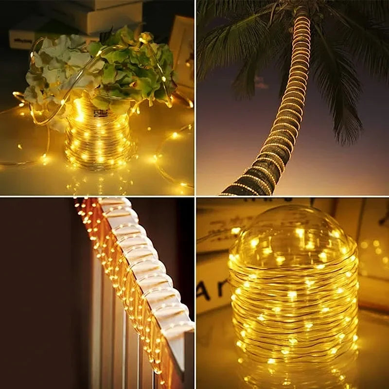 300LED Solar Rope Strip Light Outdoor Waterproof Fairy Light Strings