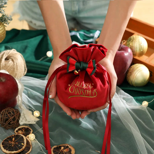 (1pcs) 15*17cm Christmas Apple Bag Christmas Handbag Party Supplies