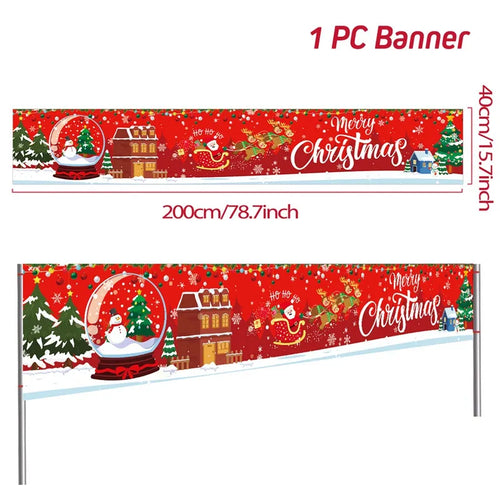 Christmas Outdoor Banner Flag Merry Christmas Decoration for Home 2023