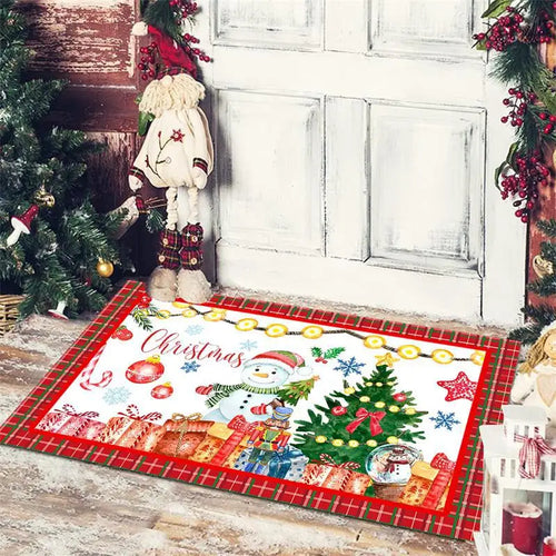 Christmas Decoration Floor Mat Entrance Door Bedroom Bath Toilet Anti