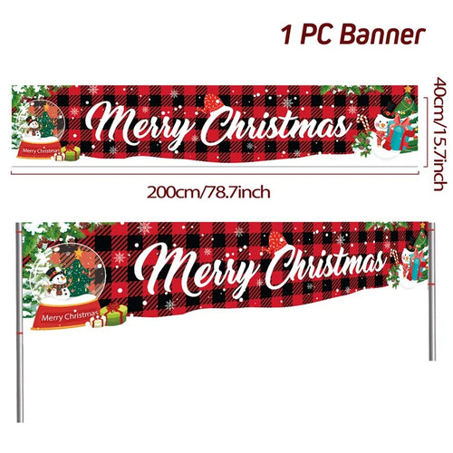 Christmas Outdoor Banner Flag Merry Christmas Decoration for Home 2023