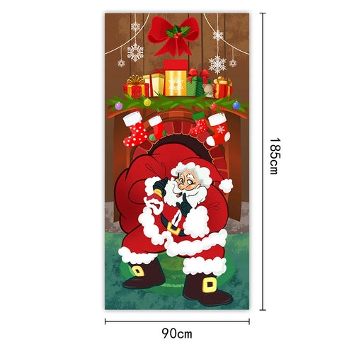 New Year Christmas Background Decoration Hanging Cloth Christmas Door