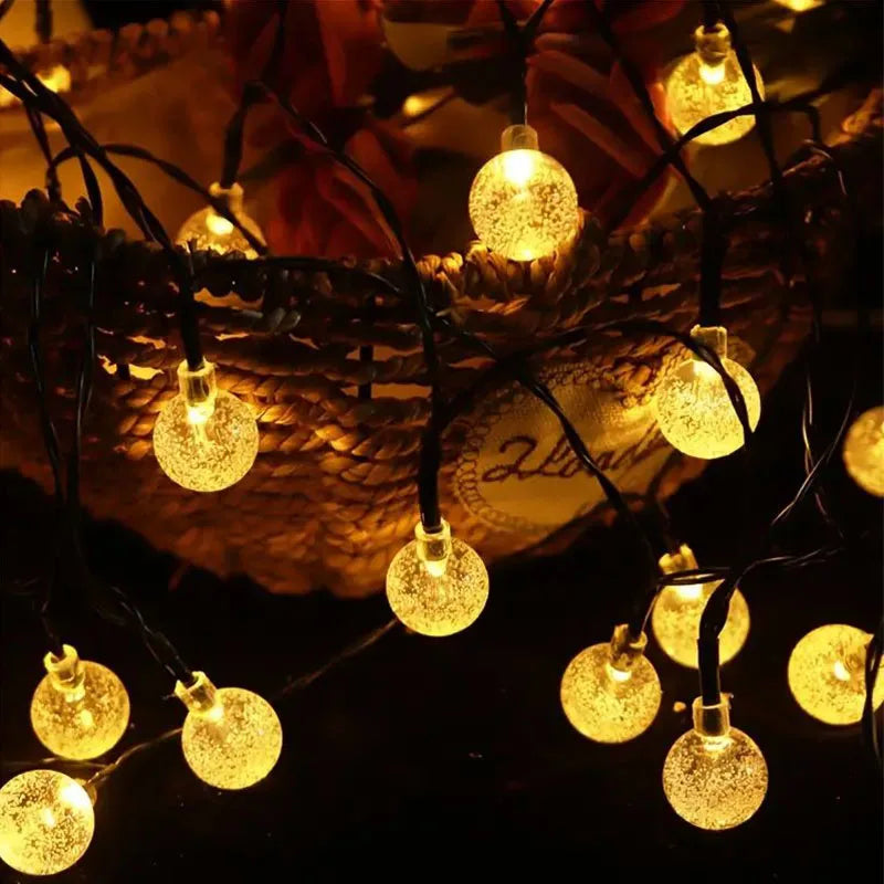 5M 20LED String Light Solar Crystal Ball LED Fairy String Lights