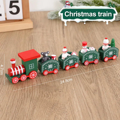 Christmas Wooden Train Merry Christmas Decorations for Home 2023 Xmas