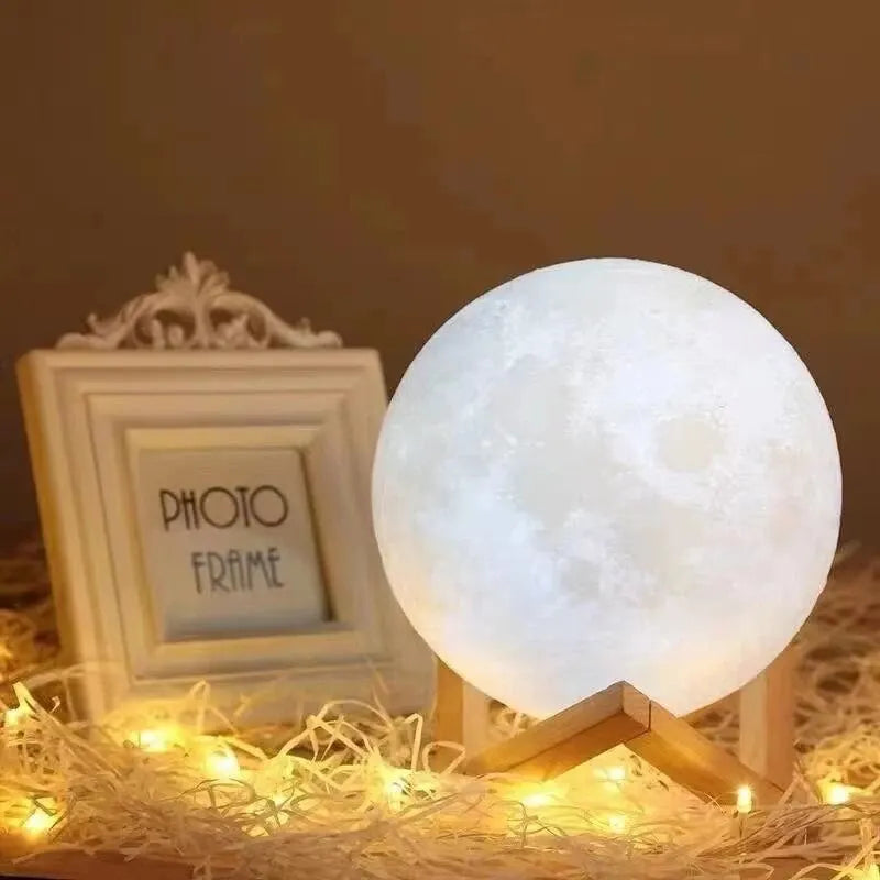 LED Night Light 3d Printing Moonlight 8 cm Bedroom Decoration