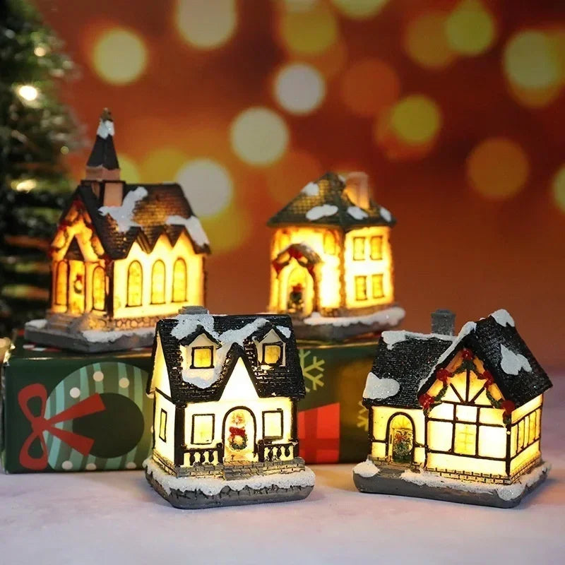 Christmas New Christmas Decorations Resin Small House Micro Landscape