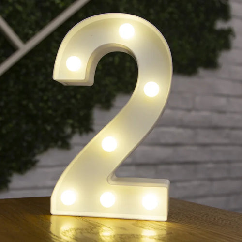 Alphabet Letter LED Lights Luminous Number Lamp Decor  Battery Night