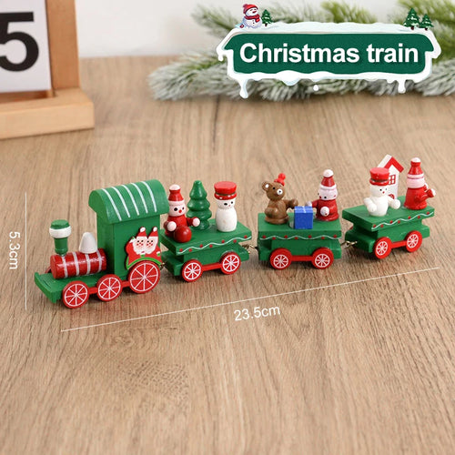 Christmas Wooden Train Ornament Merry Christmas Decoration For Home