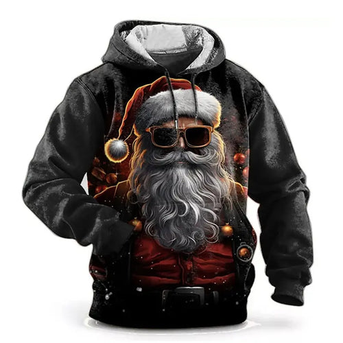 Chrismas Men's Hoodie Print Sweatshirts For Men Harajuku Hooded Shirt