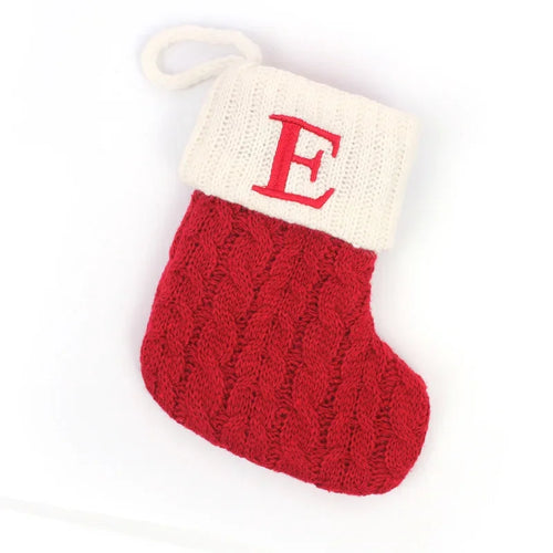 Letters Christmas Stocking New Knitting Christmas Tree Pendant