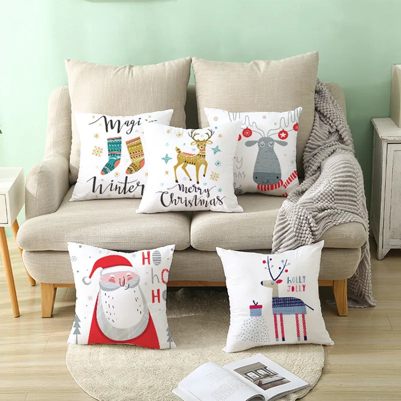 45*45 Christmas Cushion Cover Pillowcase Merry Christmas Decoration