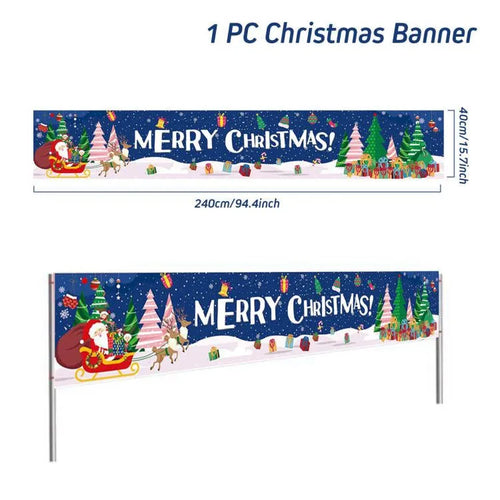 Christmas Outdoor Banner Flag Merry Christmas Decoration for Home 2023