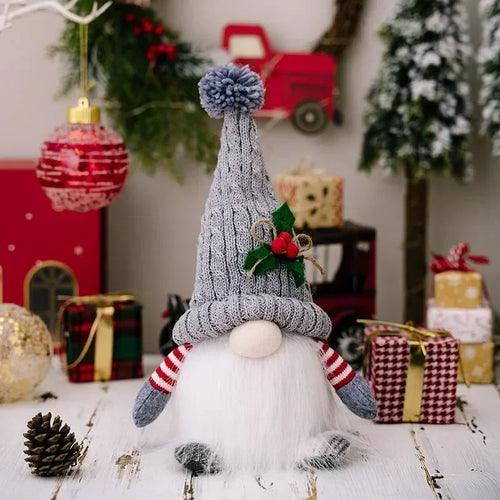 Glowing Knitted Gnome Doll with Led Night Light Christmas Decorations