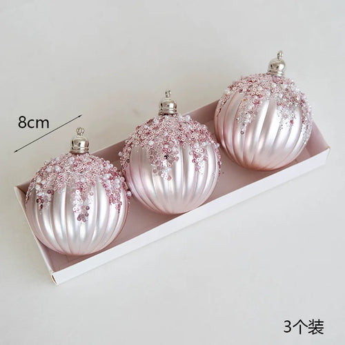 Christmas Ball Christmas Tree Decorative Color Ball Pink Star Candy