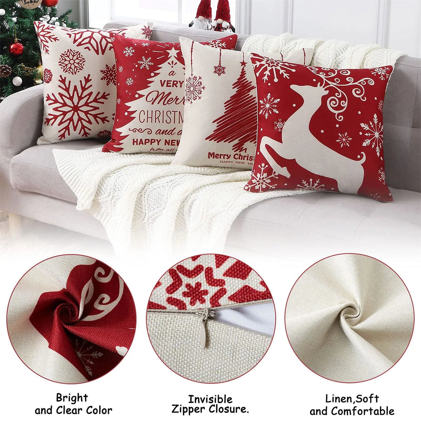 2023 Christmas Pillow Covers Christmas Decorations Throw Pillow Covers