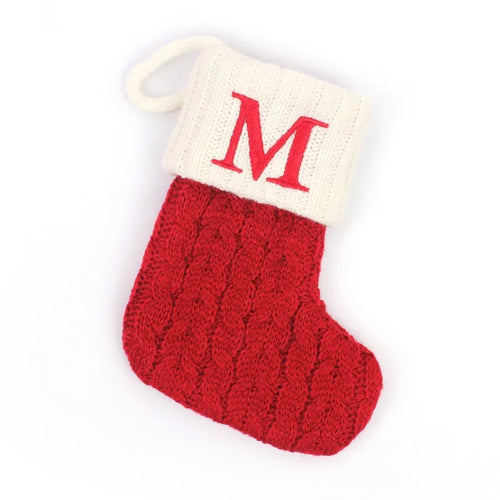 Letters Christmas Stocking New Knitting Christmas Tree Pendant