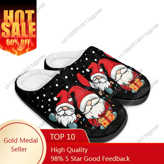 Merry Chrismas Cartoon Dwarf Deck the halls Home Cotton Slippers Mens