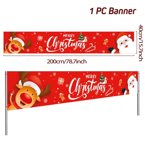 Christmas Outdoor Banner Flag Merry Christmas Decoration for Home 2023