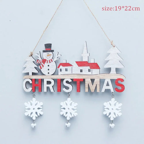 2024 Wooden Christmas Pendants Door Wall Xmas Decor Christmas Tree