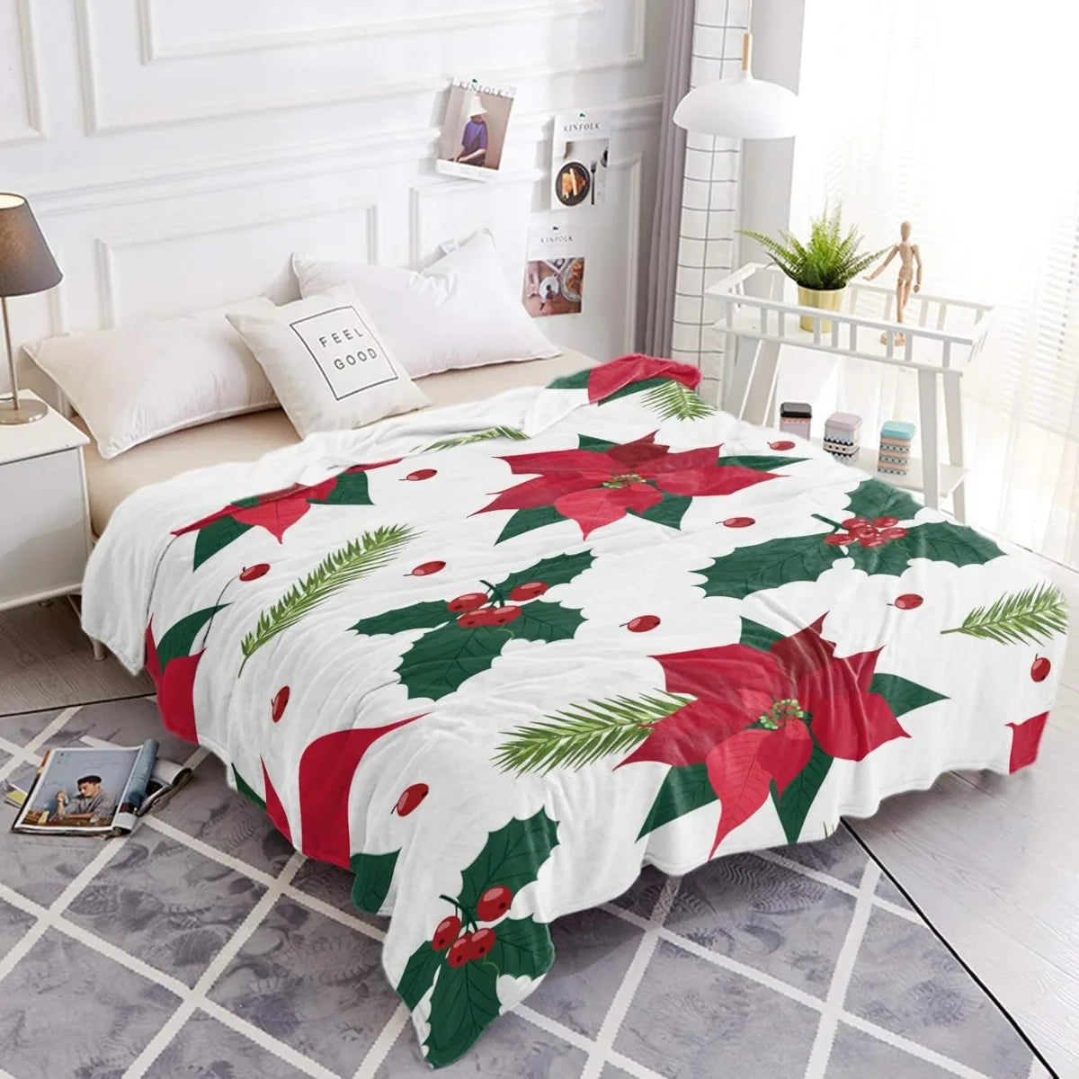 Christmas Soft Throw Blanket Soft Lightweight Flannel Fleece Blanket