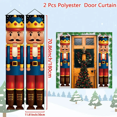 Merry Christmas Door Banner Decoration 2024 Christmas Decor for Home