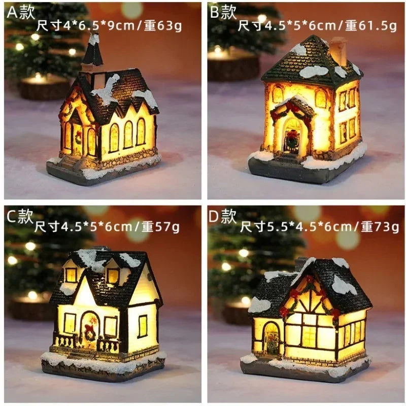 Christmas New Christmas Decorations Resin Small House Micro Landscape