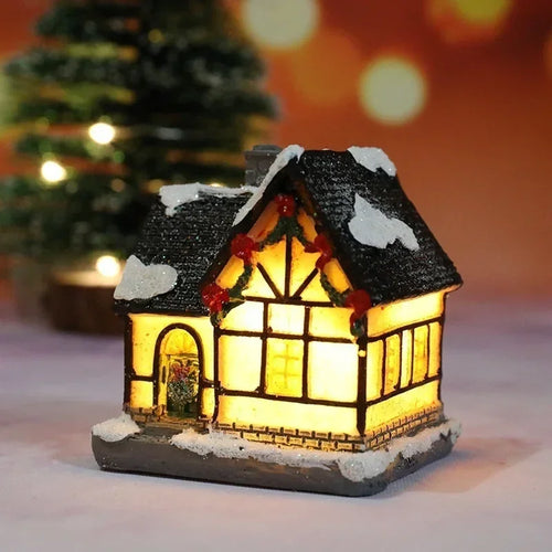 Christmas New Christmas Decorations Resin Small House Micro Landscape