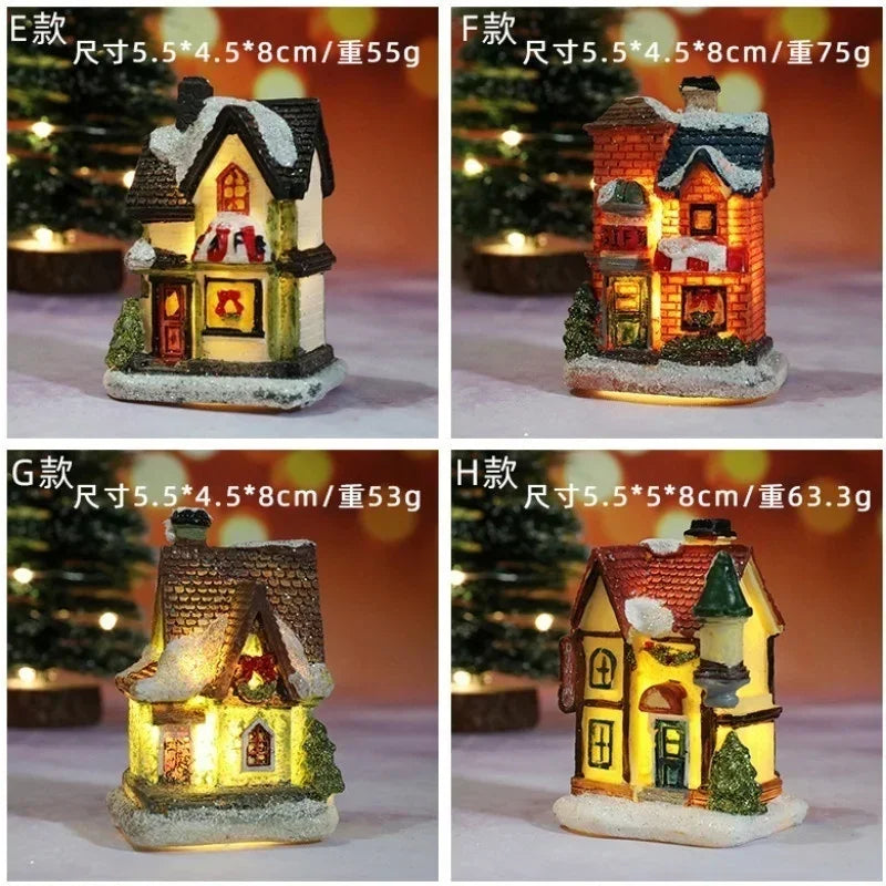 Christmas New Christmas Decorations Resin Small House Micro Landscape