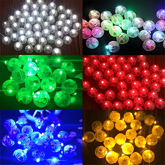 10/20/100Pcs Tumbler Small Round Ball Glow Light Balloon LED Flash