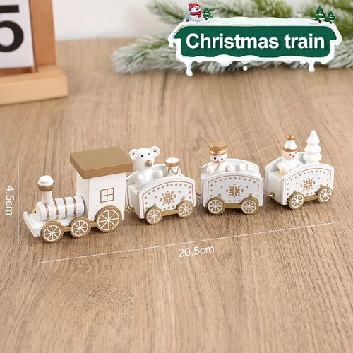 Christmas Wooden Train Ornament Merry Christmas Decoration For Home