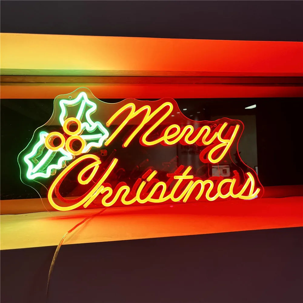 Merry Christmas Neon Sign LED Chrismas Lights Sign for Christmas