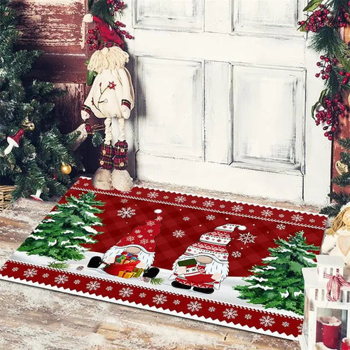 Christmas Decoration Floor Mat Entrance Door Bedroom Bath Toilet Anti