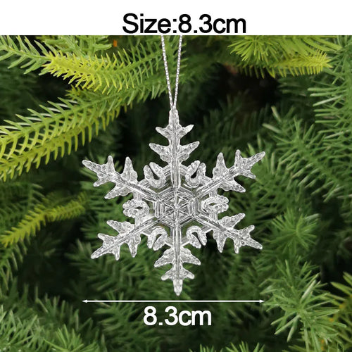 5pcs Christmas Home Decorations Crystal Acrylic Ornaments Snowflake