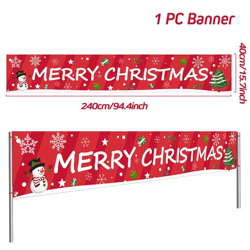 Christmas Outdoor Banner Flag Merry Christmas Decoration for Home 2023