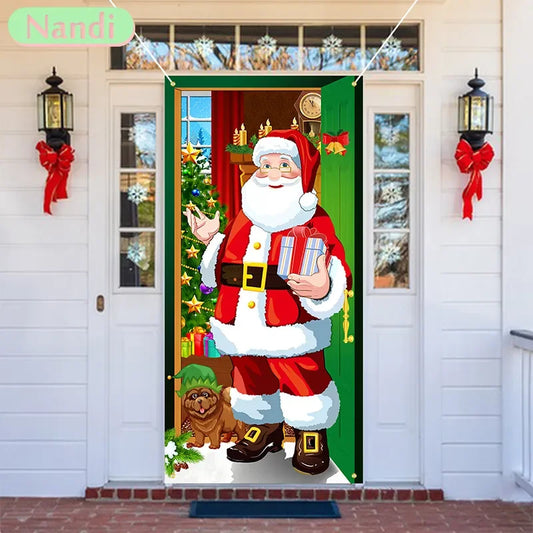 New Year Christmas Background Decoration Hanging Cloth Christmas Door