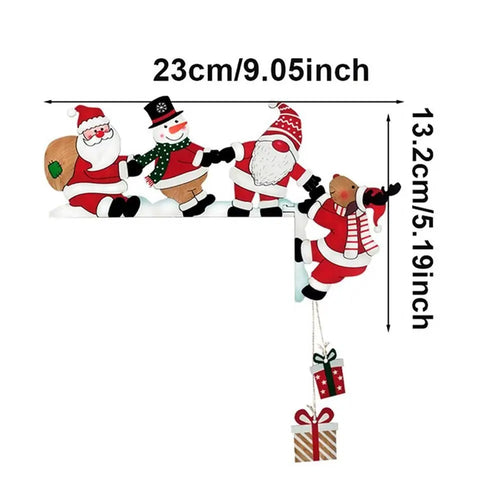 Wood Santa Christmas Door Corner Decor Christmas Door Frame Decor