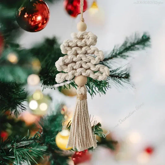 Boho Christmas Decor Macrame Xmas Holiday Wall Pendant Handmade Wall