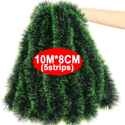 Christmas Green Cane Ribbons Garland DIY Xmas Tree Ornaments Green