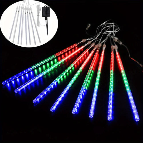 1pc Solar Powered Meteor Rain String Lights Waterproof for Outdoor