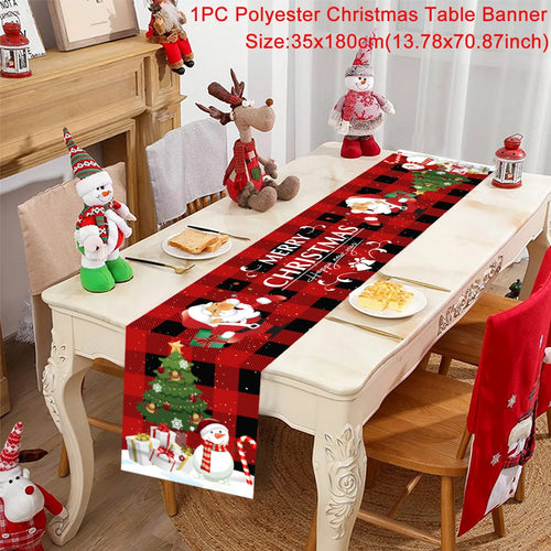 Christmas Polyester Table Runner Merry Christmas Decoration For Home