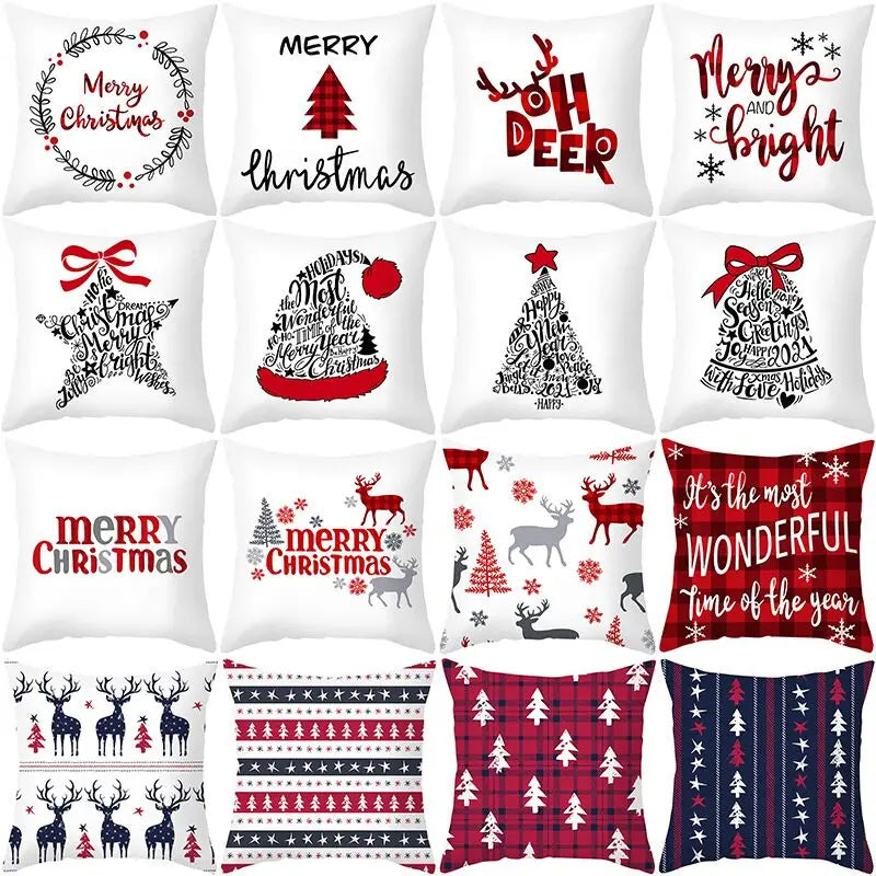 45*45 Christmas Cushion Cover Pillowcase Merry Christmas Decoration