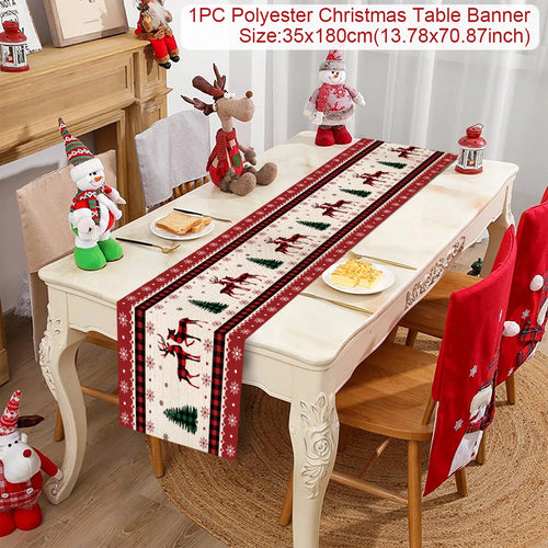 Christmas Polyester Table Runner Merry Christmas Decoration For Home