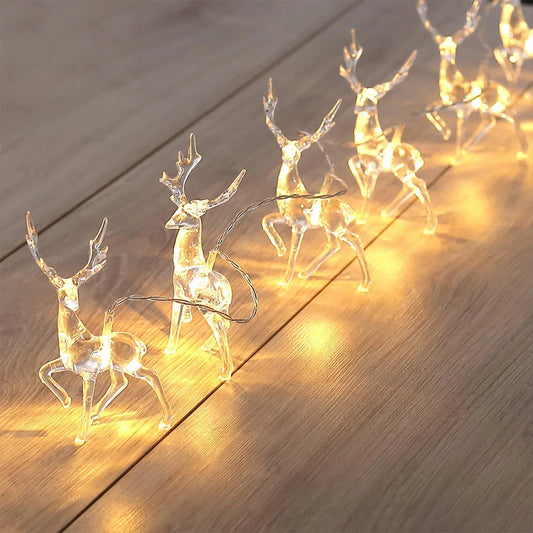 1.5M 10LED Christmas Reindeer String Lights Garland Decoration For