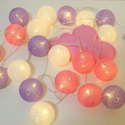 3M 20 LED Cotton Garland Balls Lights String Christmas Easter Outdoor