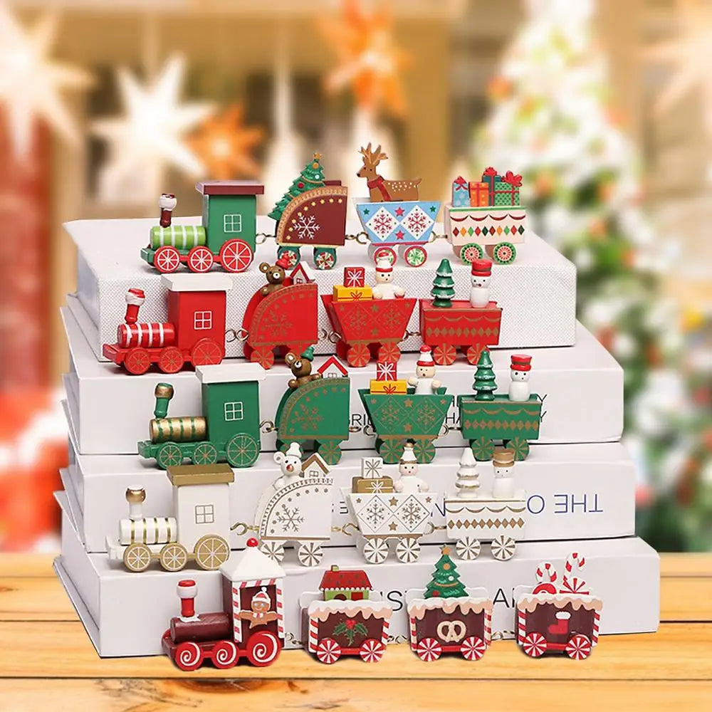 Christmas Wooden Train 2024 Xmas Ornament Merry Christmas Decorations