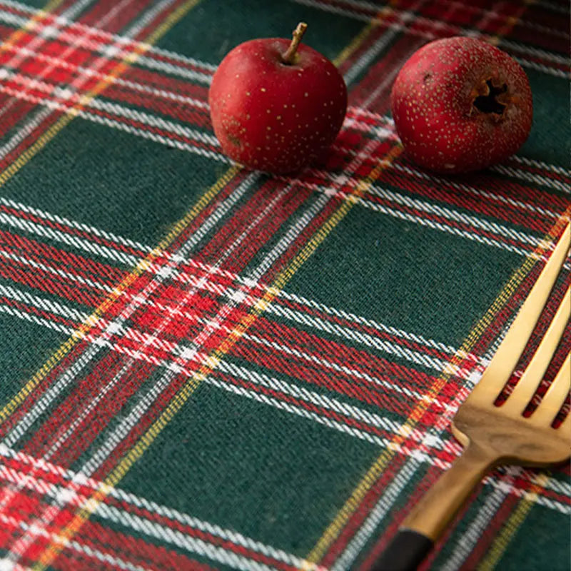 Christmas Themed Checkered Tablecloth, Suitable For Holiday Parties,